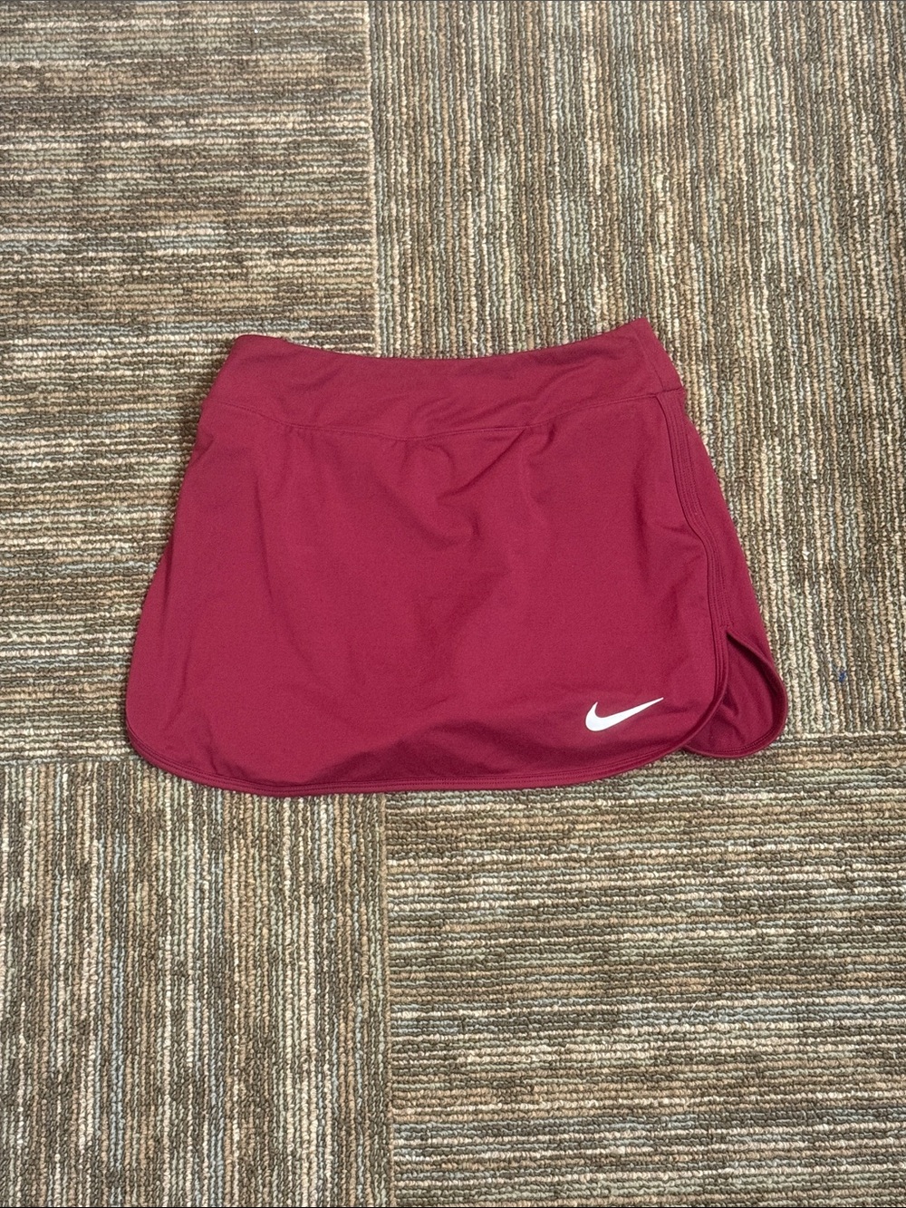 Nike Maroon Athletic Athletic Skirt with White Swoosh Accent